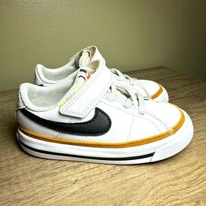 Nike Court Legacy White Black Desert Ochre Sneakers Shoes - Size 8C